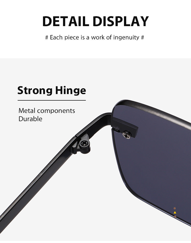 Lunettes de soleil carrées sans monture rétro pour hommes et femmes