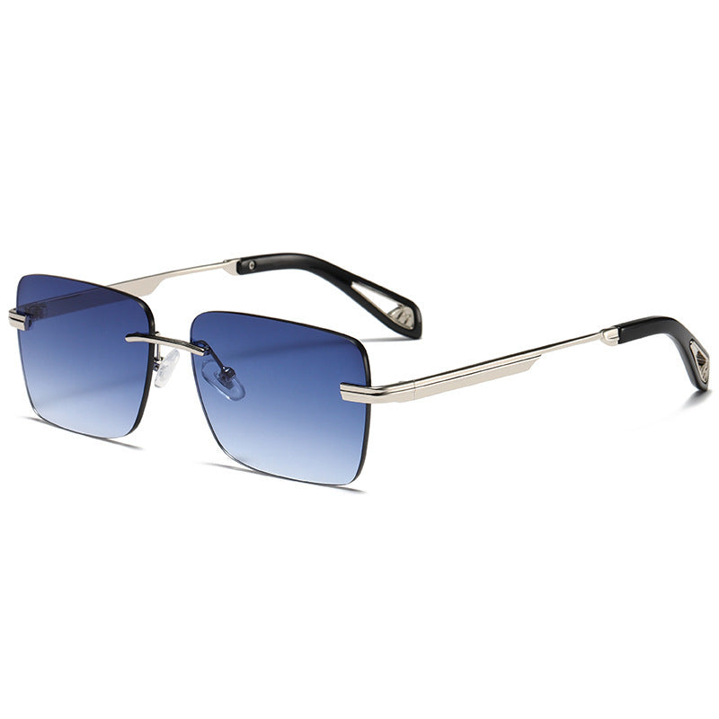 Lunettes de soleil carrées sans monture rétro pour hommes et femmes
