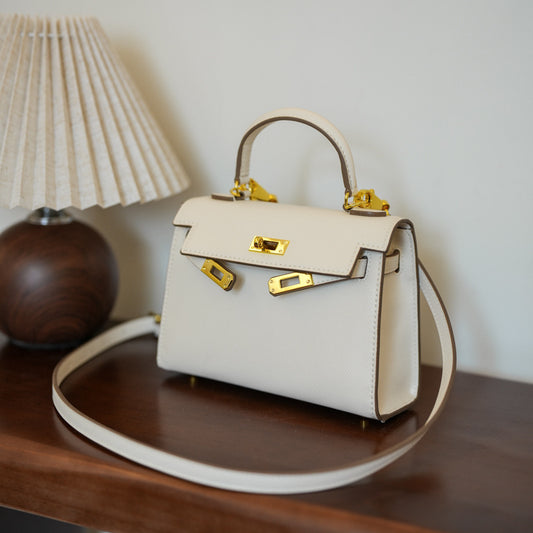 Neue Kelly-Tasche aus Platin für Frauen, modisch, vielseitig, nischenspezifisch und hochwertig für eine Schulter.