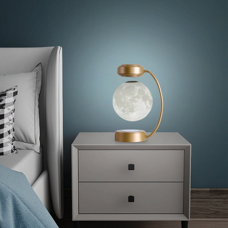 Kabellose, rotierende, schwebende Magnetkugel-Lampe in Form des 3D-Mondes für die Dekoration von Büro, Schule, Buchhandlung und Zuhause