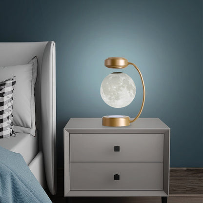 Kabellose, rotierende, schwebende Magnetkugel-Lampe in Form des 3D-Mondes für die Dekoration von Büro, Schule, Buchhandlung und Zuhause