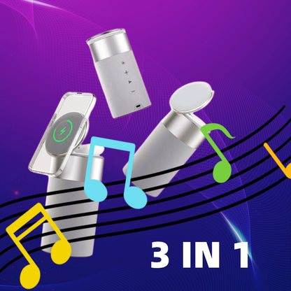 3-in-1 Multifunktions-Wireless-Ladegerät für iPhone und AirPods, tragbarer Bluetooth-Lautsprecher mit Touch-Lampe für Zuhause und Büro