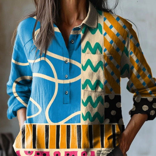 T-shirt polo casual imprimé pour femmes d'été