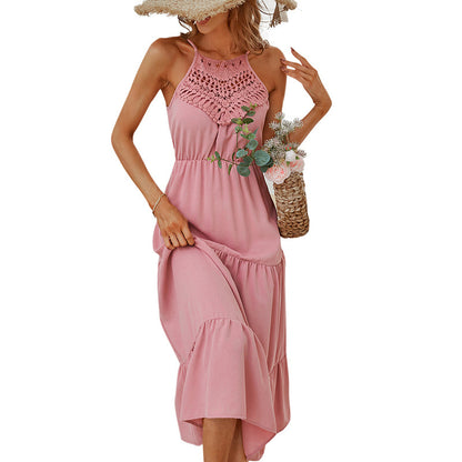 Robe Taille haute Midi Sling Boho Halter