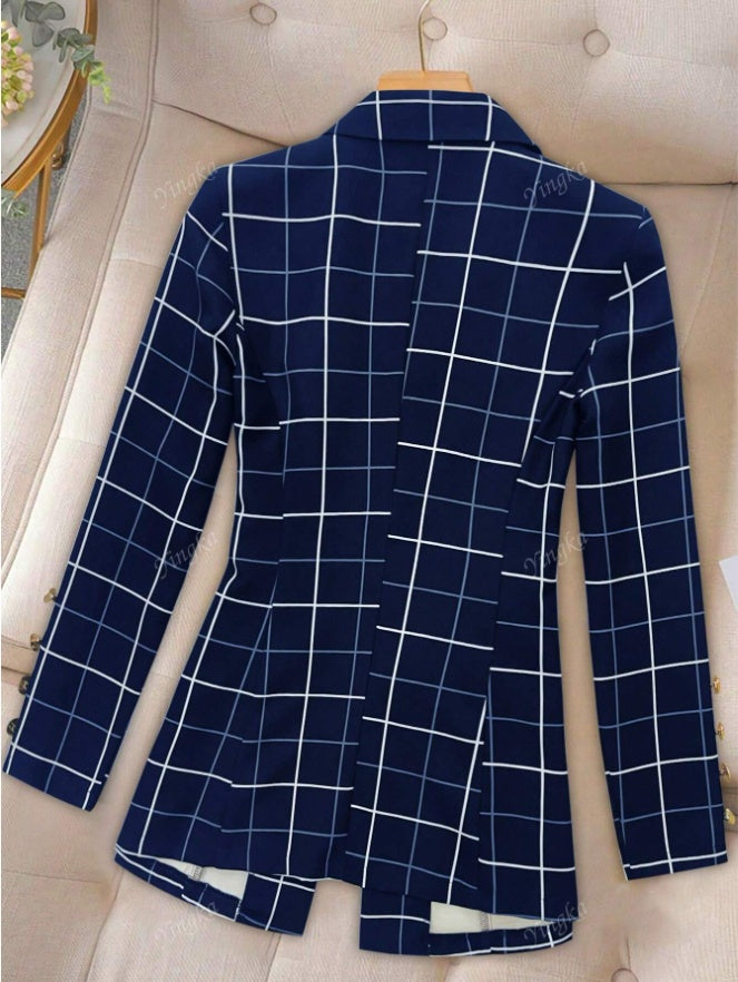 Blazer décontracté à manches longues à revers avant pour femme