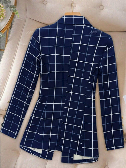 Blazer décontracté à manches longues à revers avant pour femme