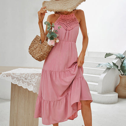 Robe Taille haute Midi Sling Boho Halter