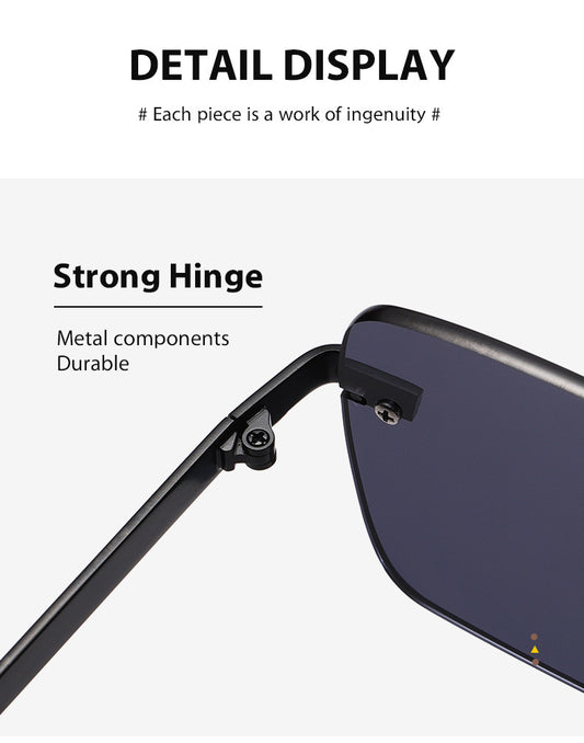 Lunettes de soleil carrées sans monture rétro pour hommes et femmes