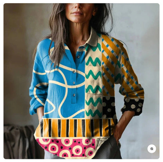 T-shirt polo casual imprimé pour femmes d'été