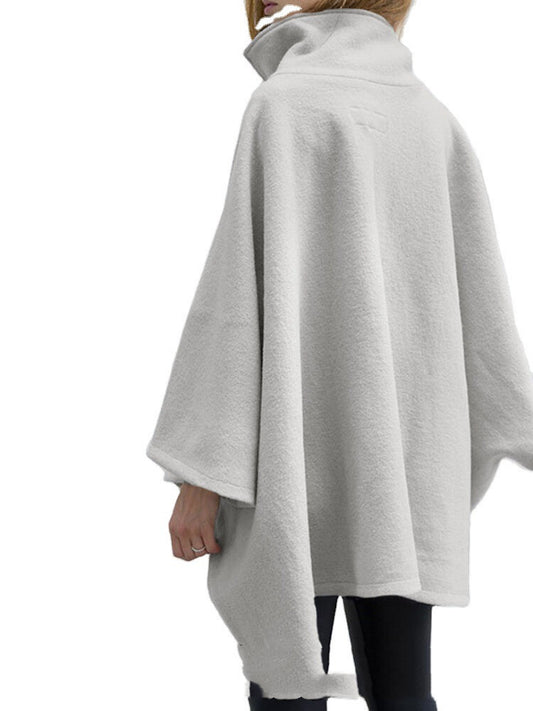 Veste à zip mi-longue à manches longues pour femmes grandes tailles