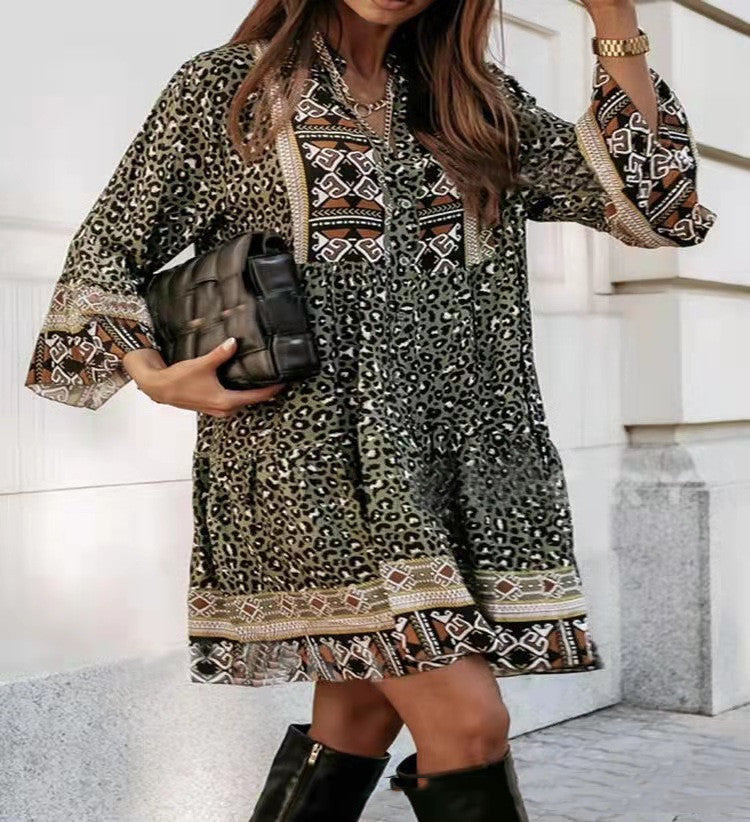Nouvelle robe d'impression numérique tempérament pour femmes -