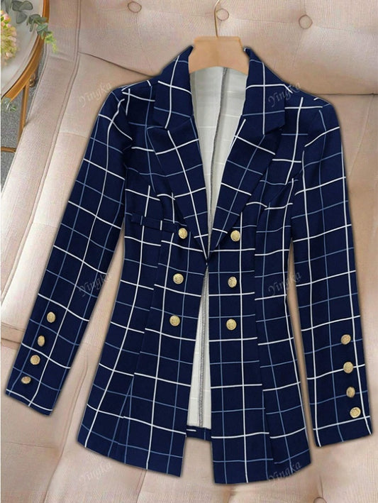 Blazer décontracté à manches longues à revers avant pour femme