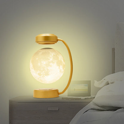 Kabellose, rotierende, schwebende Magnetkugel-Lampe in Form des 3D-Mondes für die Dekoration von Büro, Schule, Buchhandlung und Zuhause