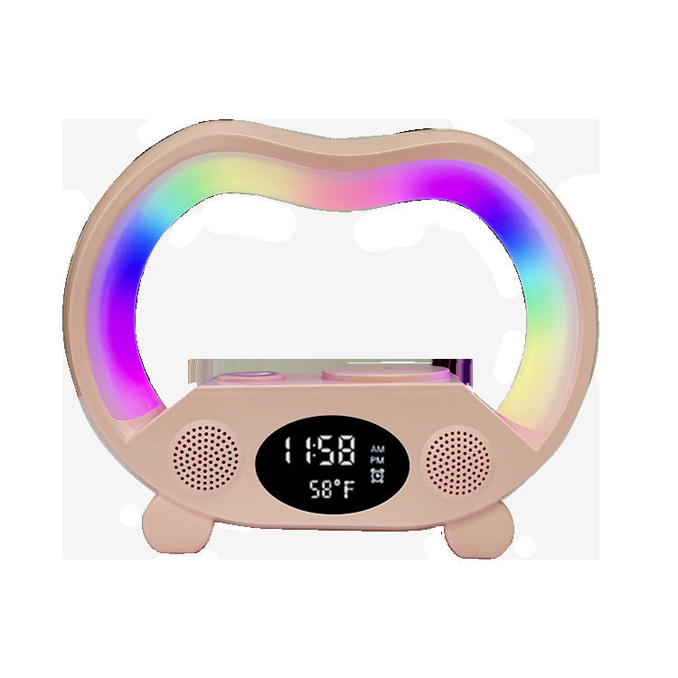 2024 Nouveau Lampe de Table LED Intelligente Ambiance 6 en 1 avec Télécommande Bluetooth Compatible, Chargeur sans fil Multifuntion, Lumière de Nuit, Haut-parleur Bluetooth Compatible