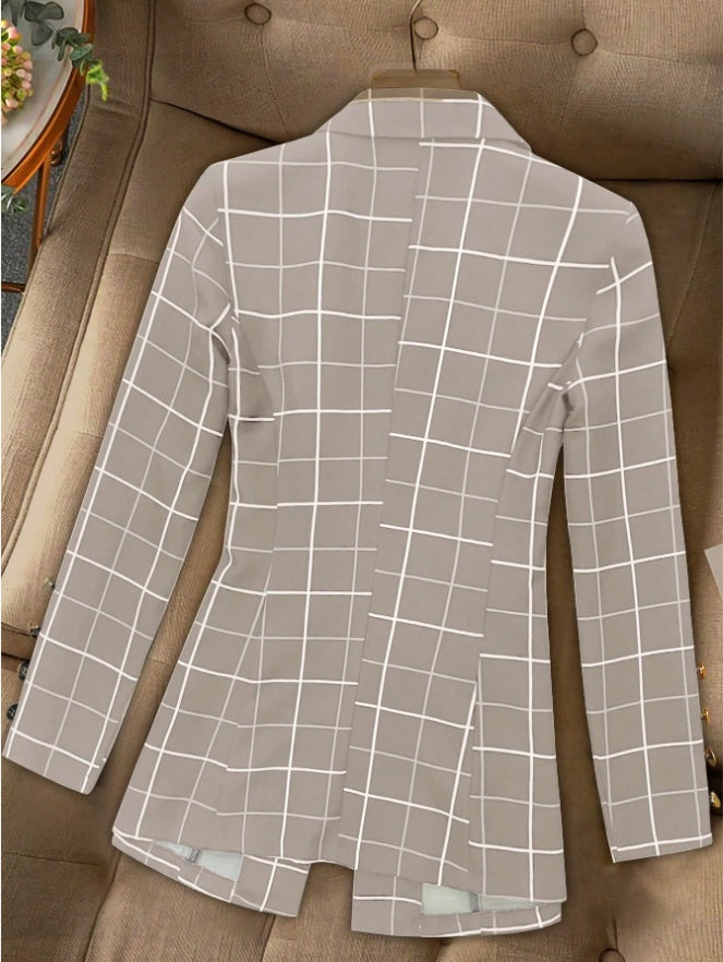 Blazer décontracté à manches longues à revers avant pour femme