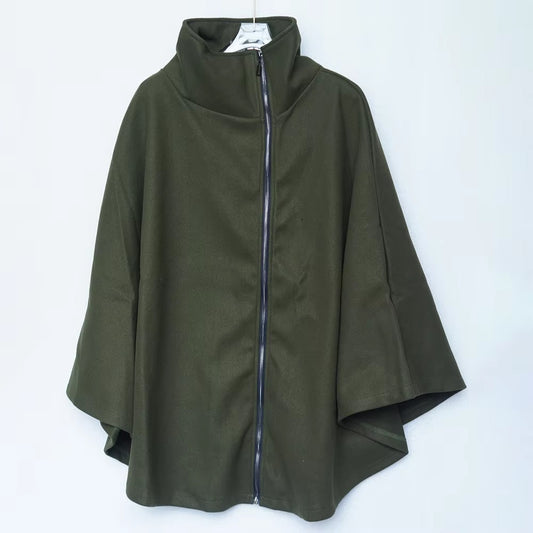 Veste à zip mi-longue à manches longues pour femmes grandes tailles